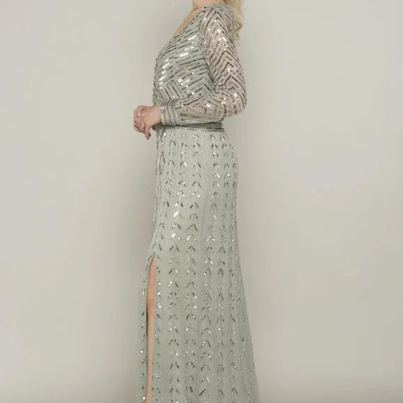 Frock and Frill Dresses | Frock and Frill Amelia Rose - Priscilla, Sage Silver Gown with Cape ($300 Value) | Color: Green/Silver | Size: 6 | Soul019'S Frock and Frill Dresses | Frock and Frill Amelia Rose - Priscilla, Sage Silver Gown with Cape ($300 Value) | Color: Green/Silver | Size: 6 | Soul019'S